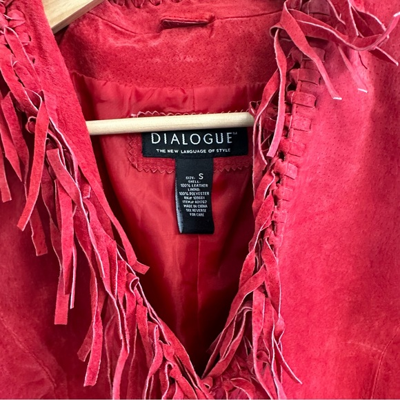 Vintage red suede fringe jacket - sz small - Picture 10 of 10